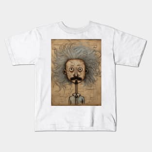 Genius Unleashed-Abstract Einstein Portrait Kids T-Shirt